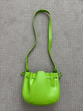 Lime Green Leather Crossbody Bag